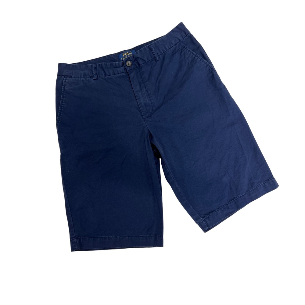 Polo Ralph Lauren Chino Shorts Boys 20 Navy Classic Flat Front Preppy Cotton C16